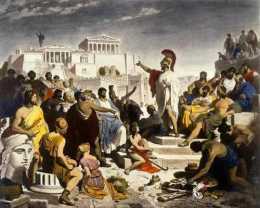 古希臘兩極對峙希波戰爭後雅典與斯巴達逐步決裂，黃金時代謝幕
